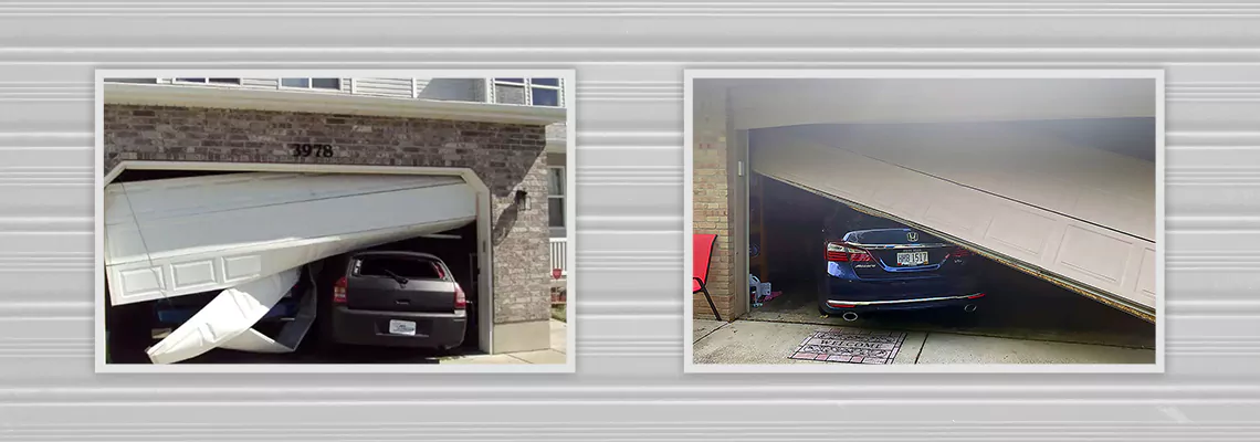 Repair Commercial Garage Door Got Hit By A Car in Arlington Heights, Illinois